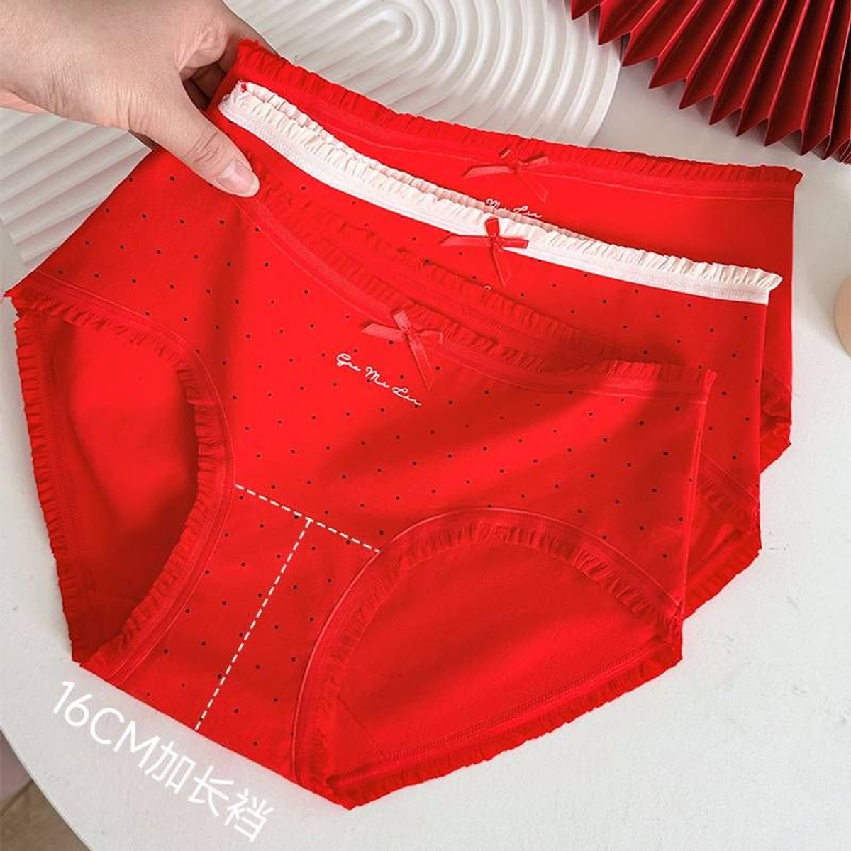 Women's Low-Rise Cotton Red Briefs