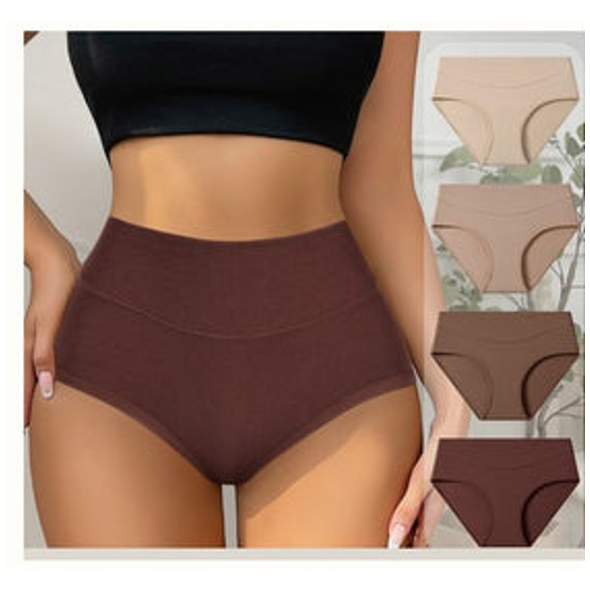 High-Waist Cotton Briefs - Style K6353