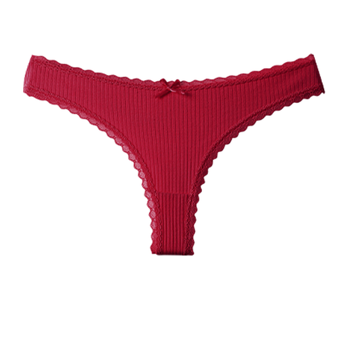 Women's Lace Ribbed Thong